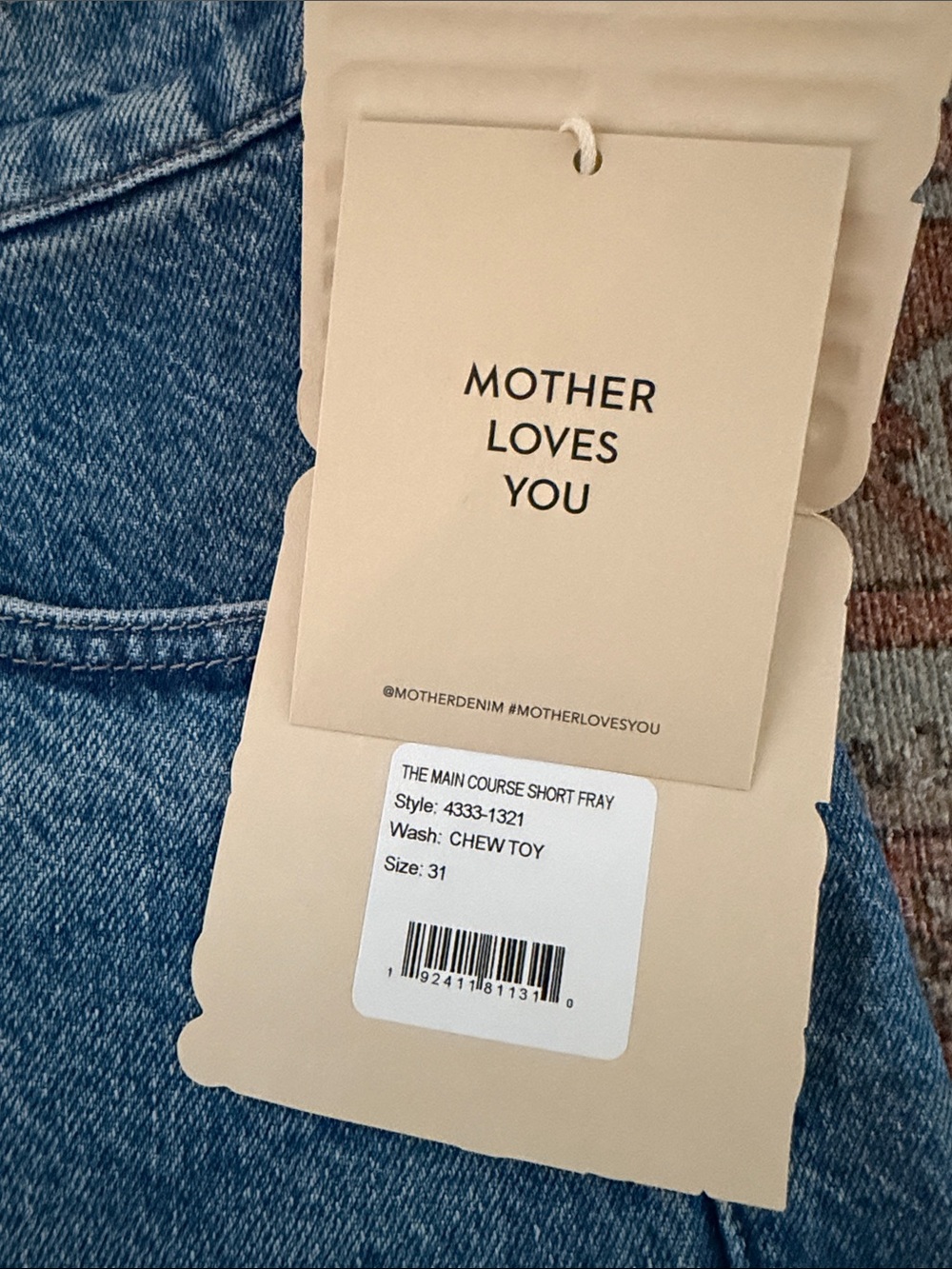 MOTHER Snacks! The Main Course Fray Shorts in Chew Toy Sz 31 - NWT! - Picture 4 of 8